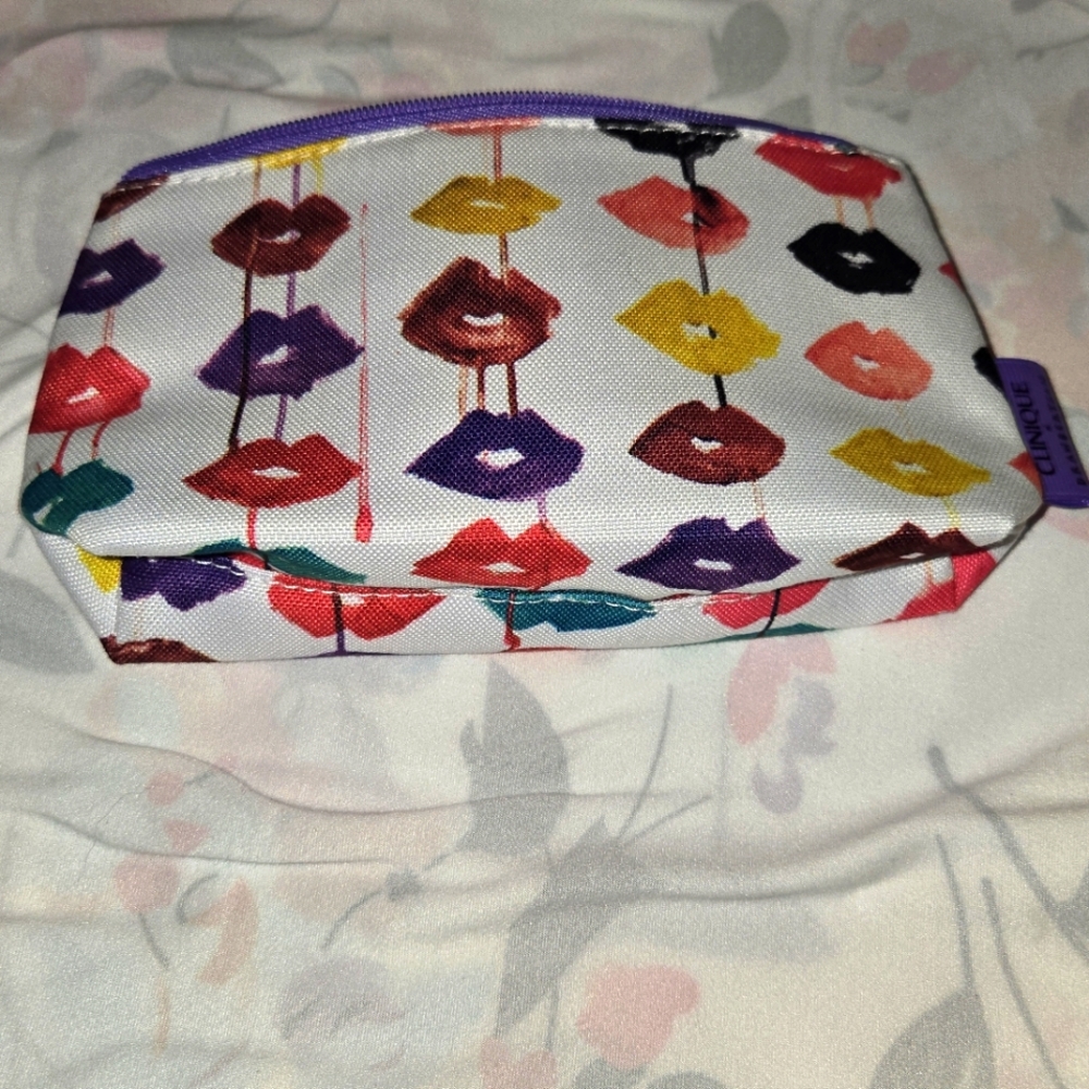 Clinique Colorful Lip Print Cosmetic Bag